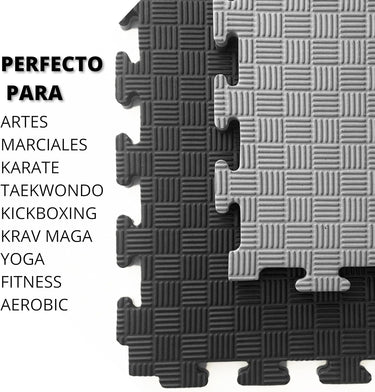 piso de goma eva 2cm dos colores gris negro