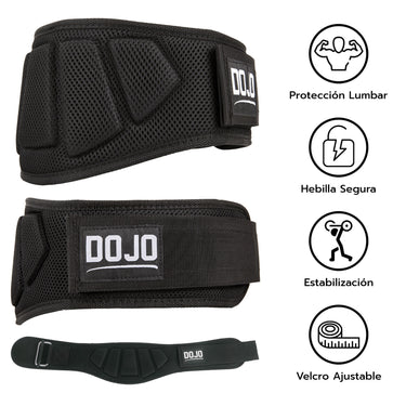 cinturon para gimnasio dojo negro velcro