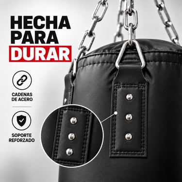 Bolsa de boxeo dojo rellena 30 kilos cadena