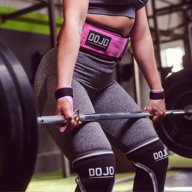 cinto de crossfit y levantamiento dojo rosado dojo