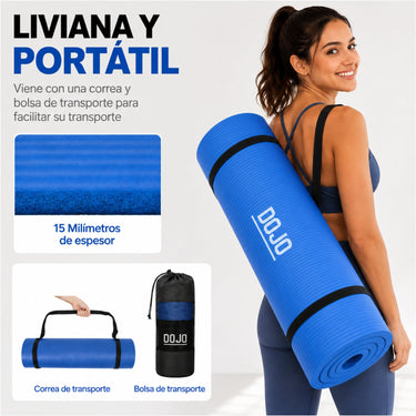 Colchoneta de Yoga NBR 15 mm Azul
