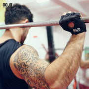 Guantes negros de musculacion marca dojo uruguay gimnasio maquinas fierros calidad barra back hombre